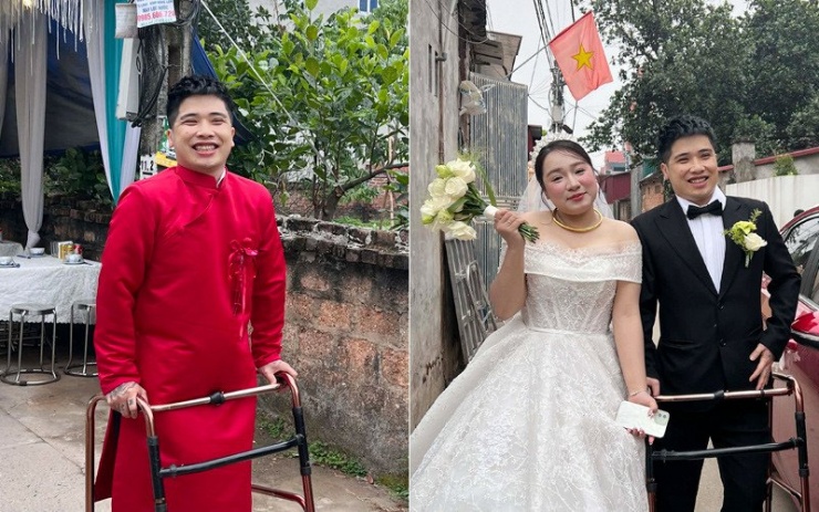 Chú rể hân hoan trong ngày cưới&nbsp;