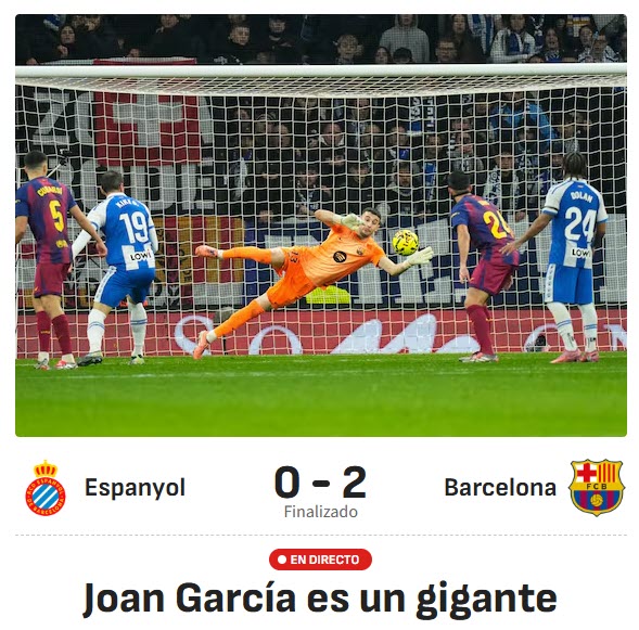 Joan Garcia là một người khổng lồ, dòng tít lớn của tờ AS