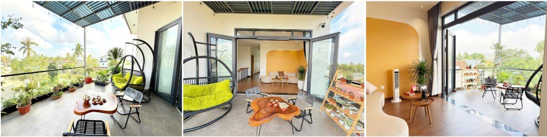 Ban công là không gian được các thành viên trong gia đình anh Hoàng yêu thích nhất