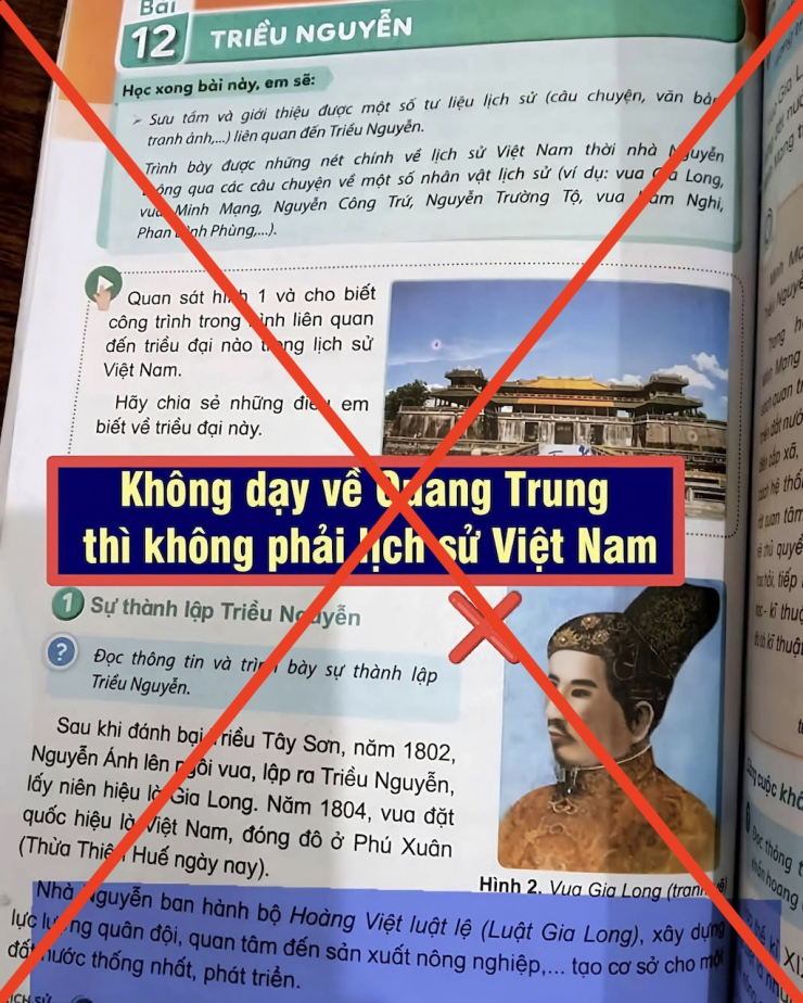 Nội dung gây tranh cãi trong sách giáo khoa Lịch sử - Địa lí lớp 5. Ảnh: CMH