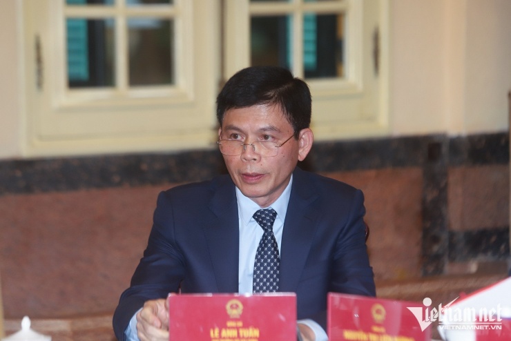 Thứ trưởng Bộ Xây dựng Lê Anh Tuấn tại họp báo chiều nay