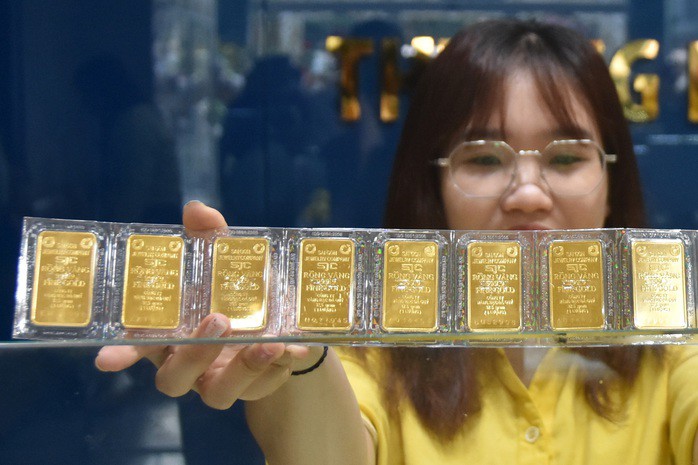 Giá vàng miếng SJC tăng mạnh trở lại. Ảnh: Tấn Thạnh