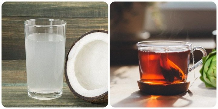 Nước dừa và trà atiso là hai thức uống rất tốt cho gan và thận