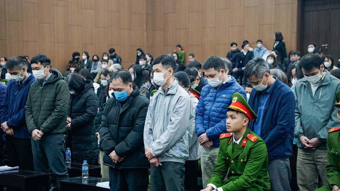 Các bị cáo tại phiên toà