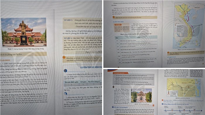 Nội dung được dạy trong các quyển sách giáo khoa lớp 8 và 11. Ảnh: NVCC