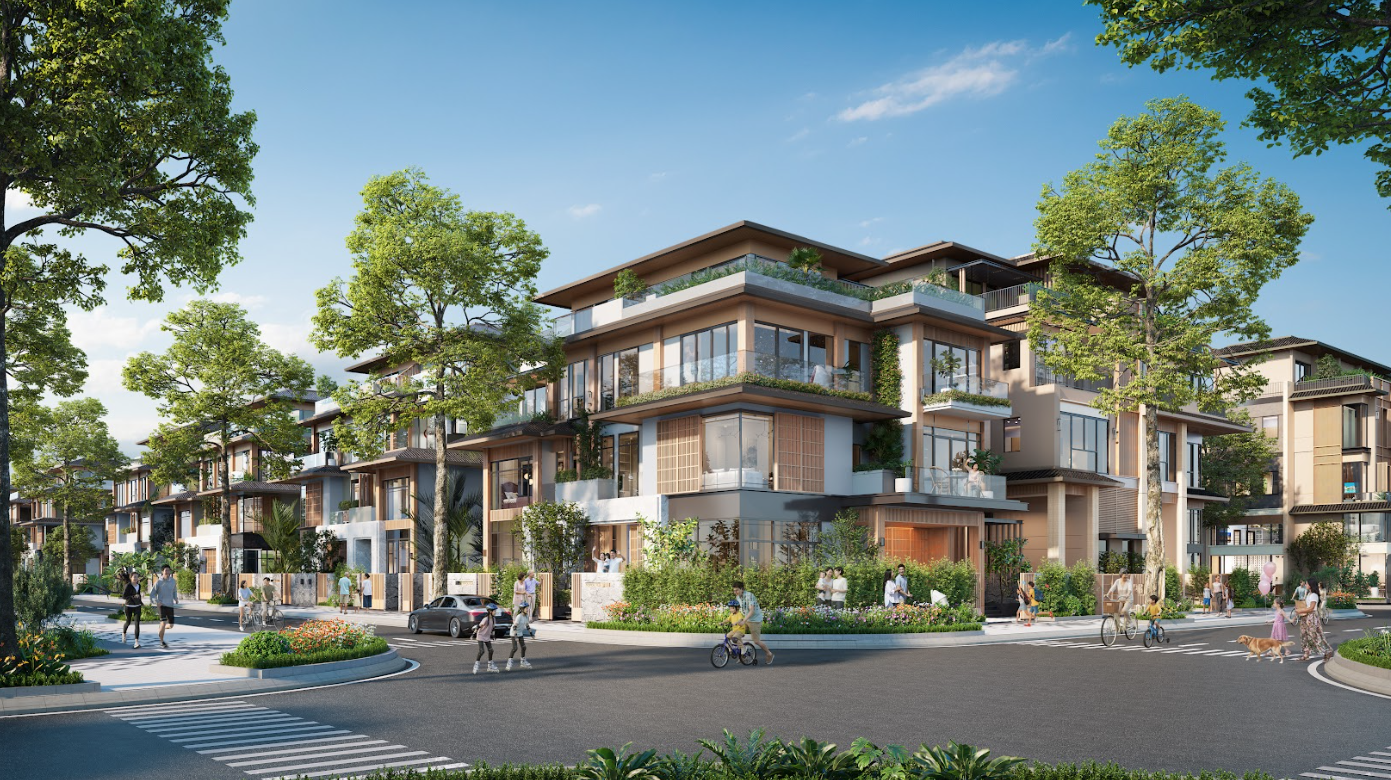 Các trục cảnh quan và lối đi bộ được tổ chức liên tục, khuyến khích cư dân đi bộ để tiếp cận tiện ích hằng ngày trong bán kính ngắn, thay vì phụ thuộc vào phương tiện cơ giới