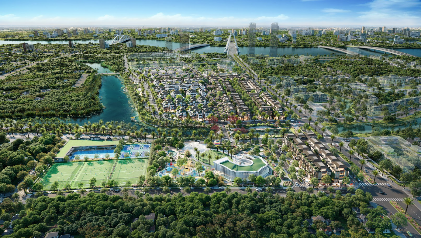 Được sông Rào Máng và sông Vinh bao bọc, The Sensia hình thành trên địa thế bán đảo tự nhiên hiếm gặp trong nội đô