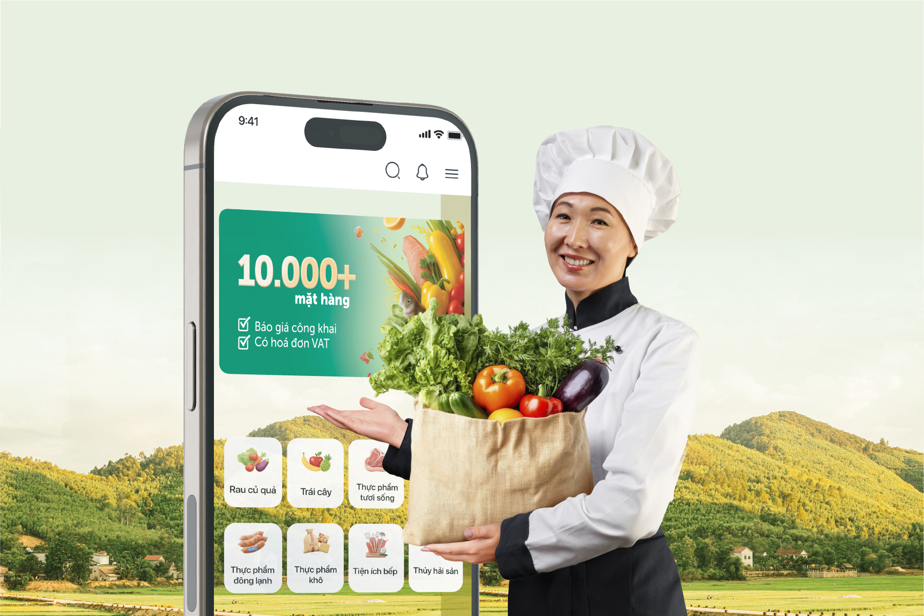 Khi truy cập website/ứng dụng Freso, người dùng được “cá nhân hoá” trải nghiệm giao diện từ danh mục sản phẩm đến nhà cung cấp phù hợp với nhu cầu và khu vực địa lý.