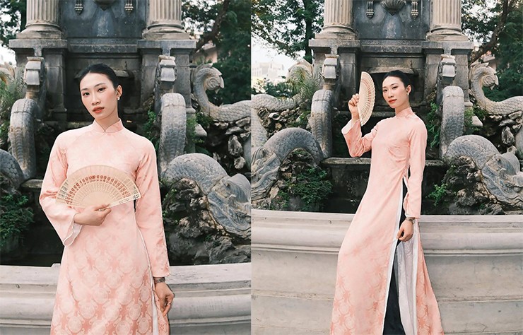 Nguyệt Anh diện áo dài đón năm mới