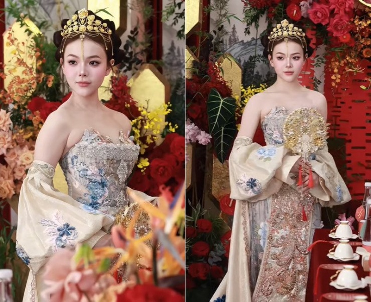 Cô dâu Mỹ Linh xinh đẹp trong ngày cưới&nbsp;