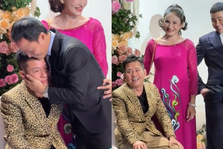 Nghệ sĩ Tấn Beo ngồi xe lăn dự lễ cưới của con trai hôm 25/12/2025.&nbsp;