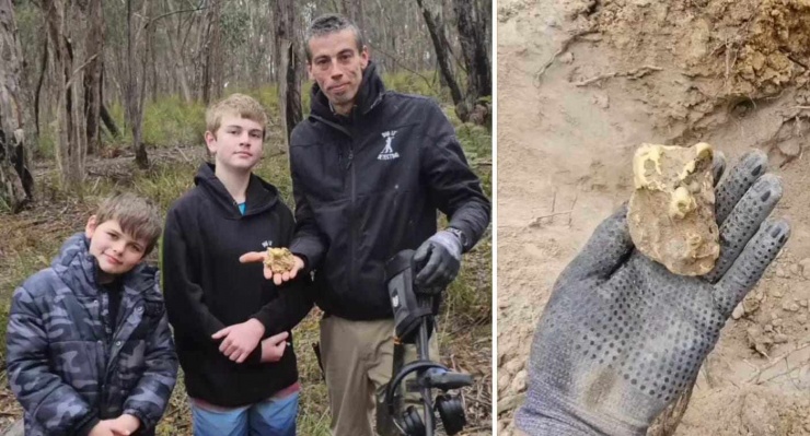 Cục vàng được người đàn ông tìm thấy.