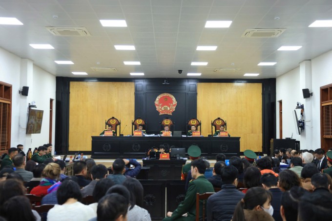 Phiên tòa mở tại Tòa án Quân sự Quân khu 5.