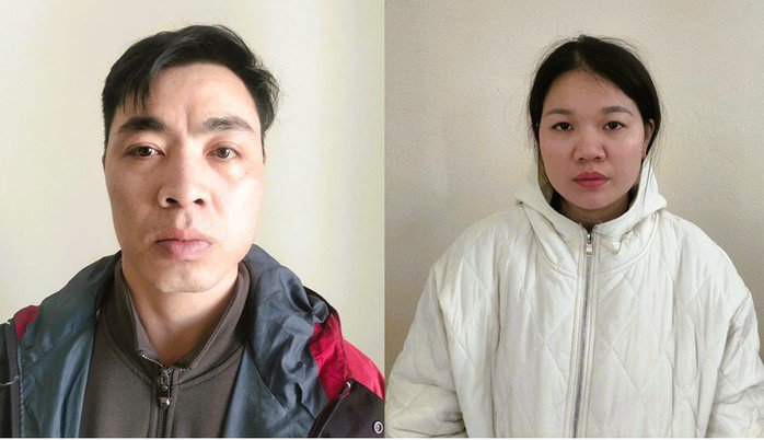 Vợ chồng Ngô Đức Quân và Bùi Thị Linh giả danh cảnh sát hình sự để đe dọa người dân nhằm chiếm đoạt tài sản. Ảnh: Công an Thanh Hóa