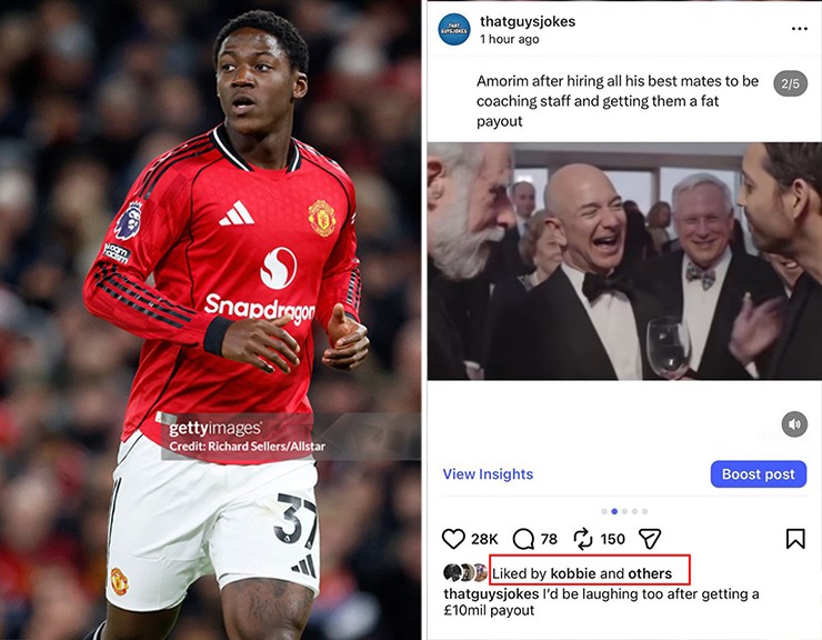 Mainoo bất ngờ trở thành tâm điểm sau bài đăng liên quan tới việc Ruben Amorim bị sa thải