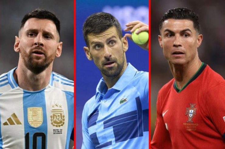 Messi, Djokovic, Ronaldo (từ trái qua) có thể giã từ sự nghiệp trong năm 2026