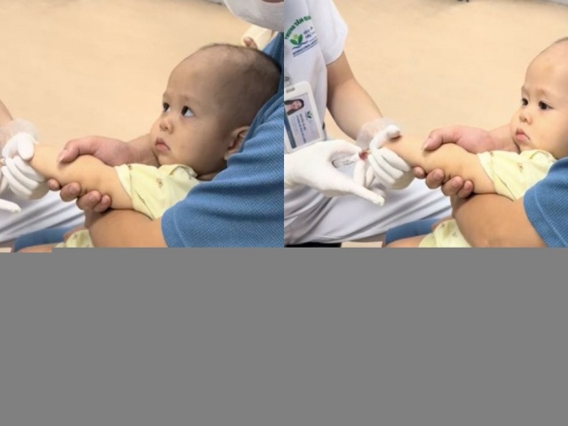 Clip em bé dũng cảm 'lườm' bác sỹ khi lấy máu khiến dân mạng cười bò