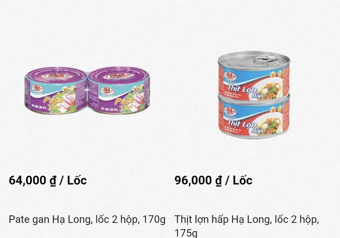 Một số sản phẩm của đồ hộp Hạ Long bán online