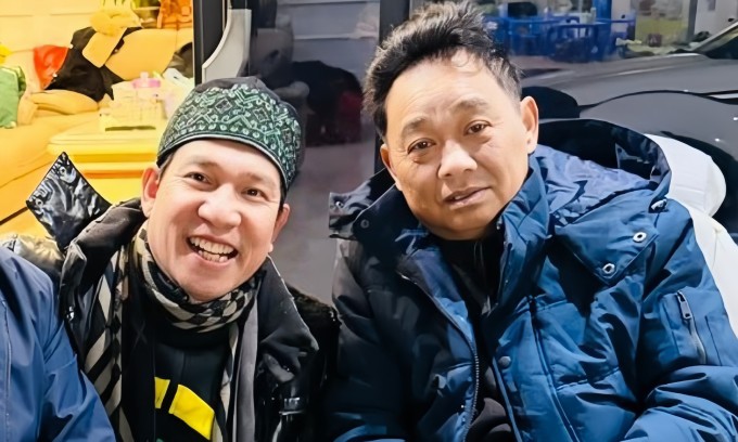 Quang Thắng khoe ảnh đi ăn với Quốc Khánh.