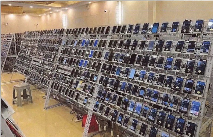 "Trang trại điện thoại" của Prince Group. Ảnh: nbd.com.cn