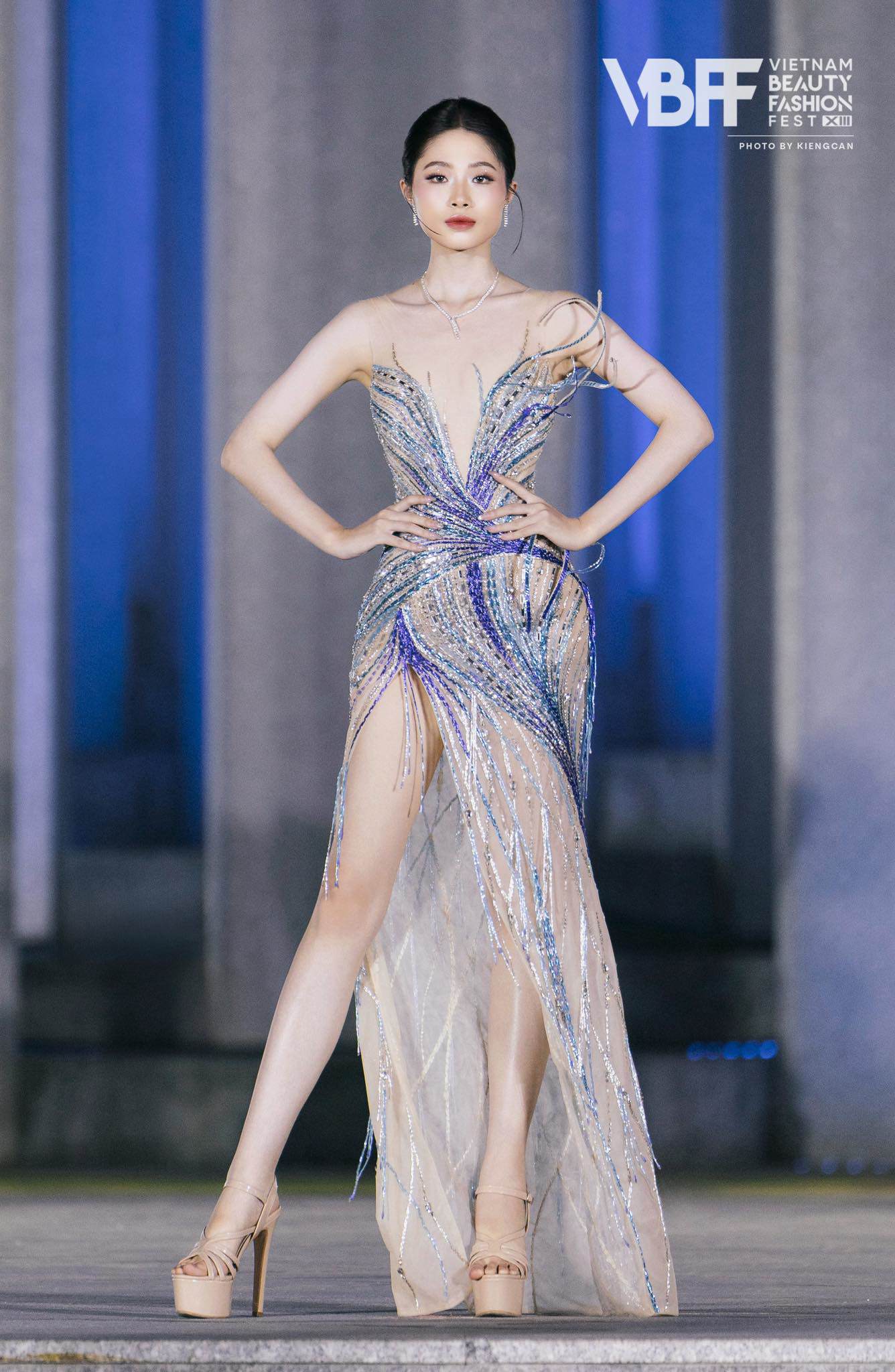 Hình ảnh của Như Quỳnh tại đêm thi thời trang trong khuôn khổ Miss World Vietnam cách đây không lâu.