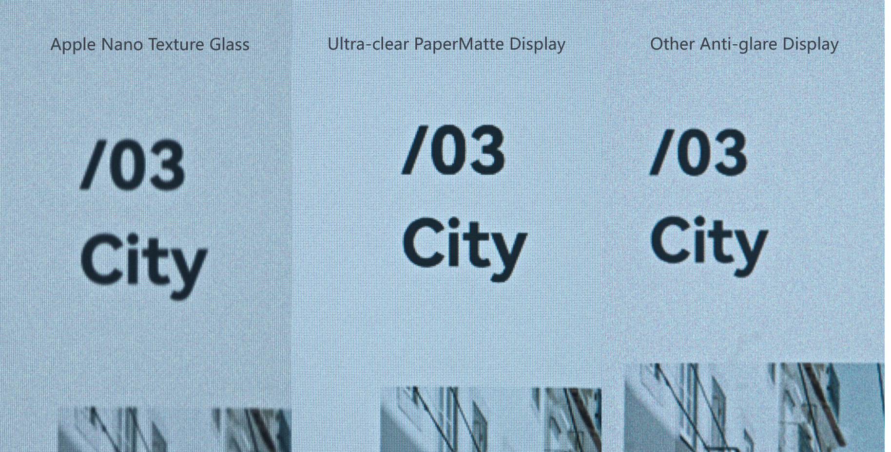 Độ ‘nhấp nháy’ giảm rõ rệt khi so sánh màn hình PaperMatte Ultra Clear với các đối thủ