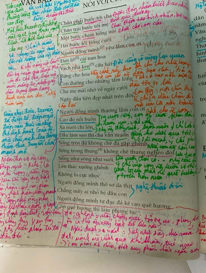 "Cô giáo giảng bài đến đâu, ghi chú đến đó", một tài khoản chia sẻ.
