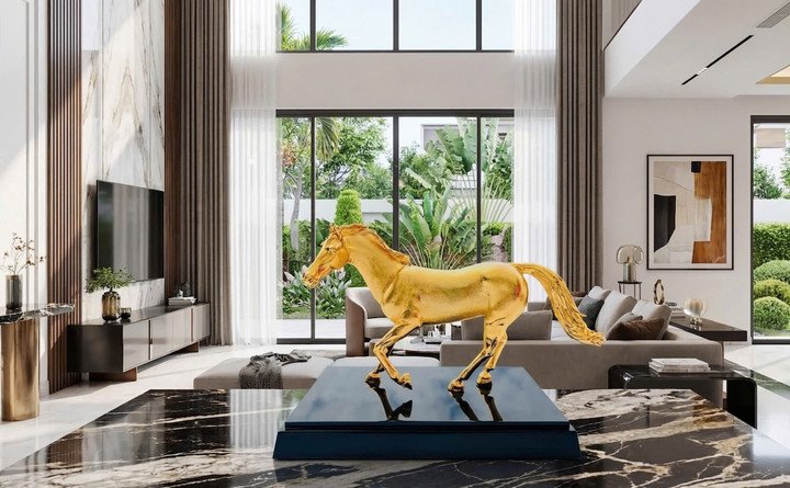 Tượng ngựa vàng an nhiên có giá từ 8 triệu đến 18,5 triệu đồng.