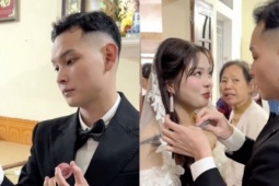 Cảnh chú rể tự tay trang điểm cho vợ trong ngày cưới khiến dân mạng 'tan chảy'
