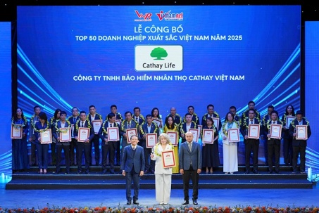 Cathay Life Vietnam được vinh danh trong Top 500 doanh nghiệp lớn nhất Việt Nam năm 2025