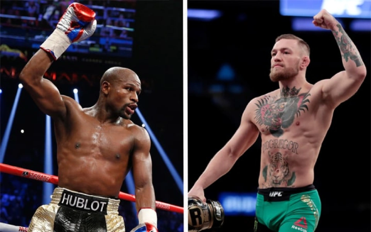 Mayweather (bên trái) chưa từng đấu MMA vì thế rất khó để "Độc cô cầu bại" nhận lời kèo đấu này