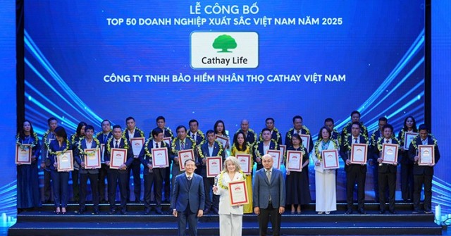 Cathay Life Vietnam được vinh danh trong Top 500 doanh nghiệp lớn nhất Việt Nam năm 2025