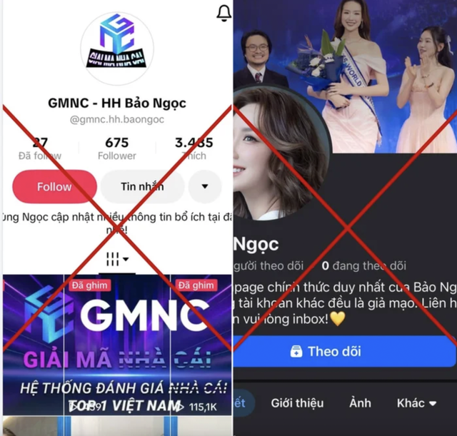 Những kênh giả mạo, sử dụng hình ảnh Bảo Ngọc để trục lợi được nàng Hậu chia sẻ mới đây.