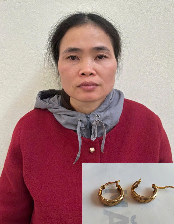 Nghi phạm cùng tang vật là đôi bông tai