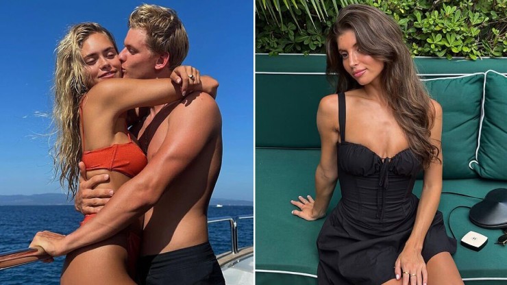 Mick Schumacher chia tay&nbsp;Laila (bên trái) tiến tới chuyện tình với người mẫu&nbsp;Clara Ramos (bên phải)