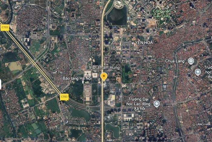 Vị trí địa lý số 9 Phạm Hùng.