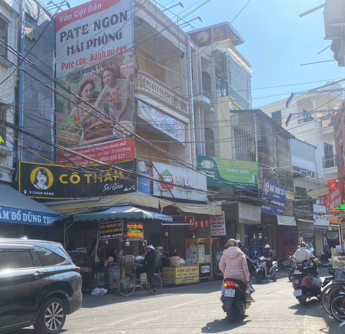 Khu vực Cột Đèn, phường Lê Chân, nơi các hộ kinh doanh bán pate truyền thống nổi tiếng