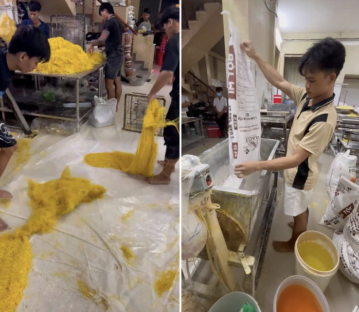 Mì sợi thành phẩm sau khi ngâm hoá chất
