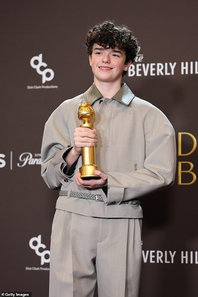 Vai sát thủ tuổi teen mang về cho Owen Cooper giải Quả cầu Vàng đầu tiên trong sự nghiệp. Ảnh: Getty Images/WireImage