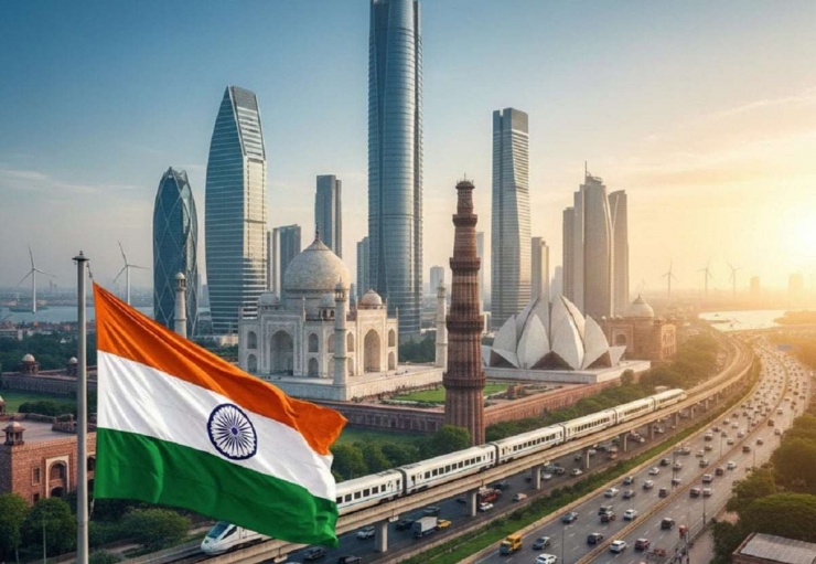 Ấn Độ là quốc gia lớn thứ 7 thế giới về diện tích và đông dân nhất thế giới. Ảnh minh hoạ bởi AI