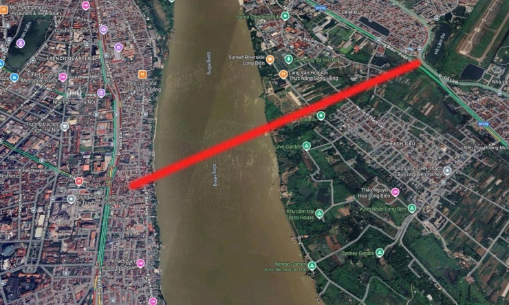 Vị trí xây dựng cầu Trần Hưng Đạo trên bản đồ.
