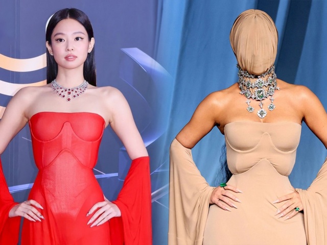 Jennie được khen 'chặt đẹp' Kim Kardashian khi đụng váy