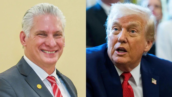 Chủ tịch Cuba Miguel Díaz-Canel và Tổng thống Mỹ Donald Trump. Ảnh: Ricardo Stuckert/PR, EFE/EPA/AARON SCHWARTZ/POOL