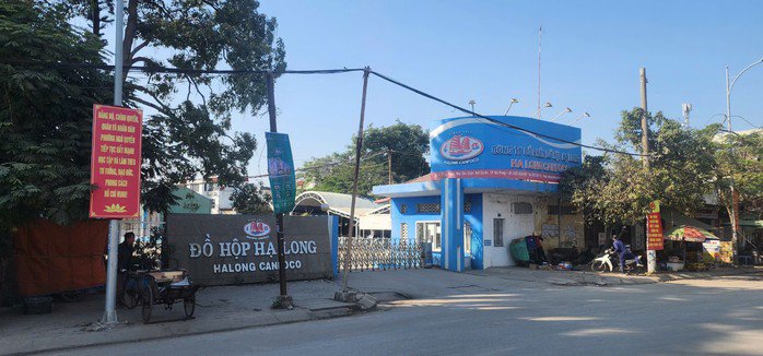 Trụ sở Công ty CP Đồ hộp Hạ Long tại TP Hải Phòng, nơi 130 tấn thịt heo nhiễm bệnh dịch tả heo châu Phi vừa bị phát hiện. Ảnh: TRỌNG ĐỨC