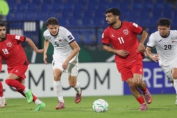 Video bóng đá U23 Jordan - U23 Kyrgyzstan: Đánh đầu mở điểm, vỡ òa  " vé vàng "  (U23 châu Á)