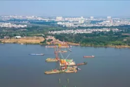 Đại công trường cầu Trần Hưng Đạo 16.000 tỷ đồng nhìn từ trên cao