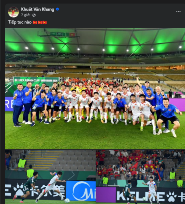 Khuất Văn Khang đăng tải 3 chữ lên trang cá nhân, cho thấy anh và toàn đội sẵn sàng gây bất ngờ kế tiếp
