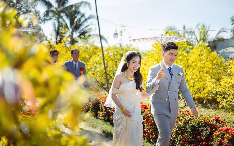 Khung cảnh thơ mộng trong đám cưới của Diệu Hiền&nbsp;