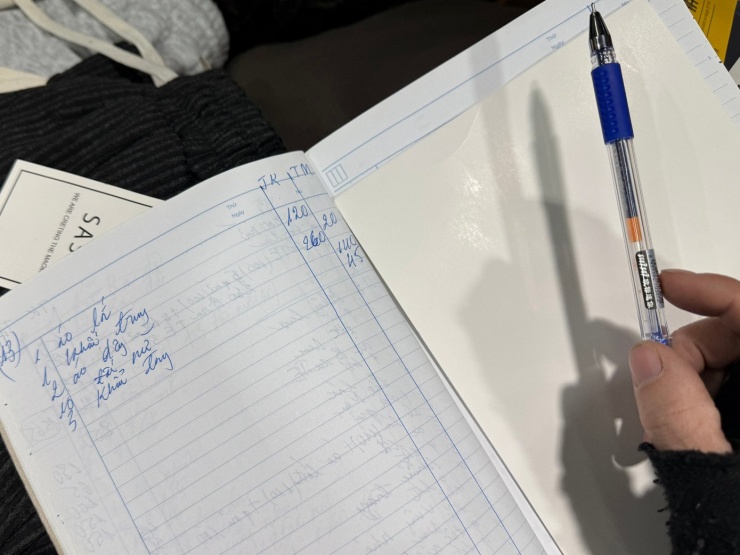 Sổ ghi chép bán hàng do hộ kinh doanh tự lập.