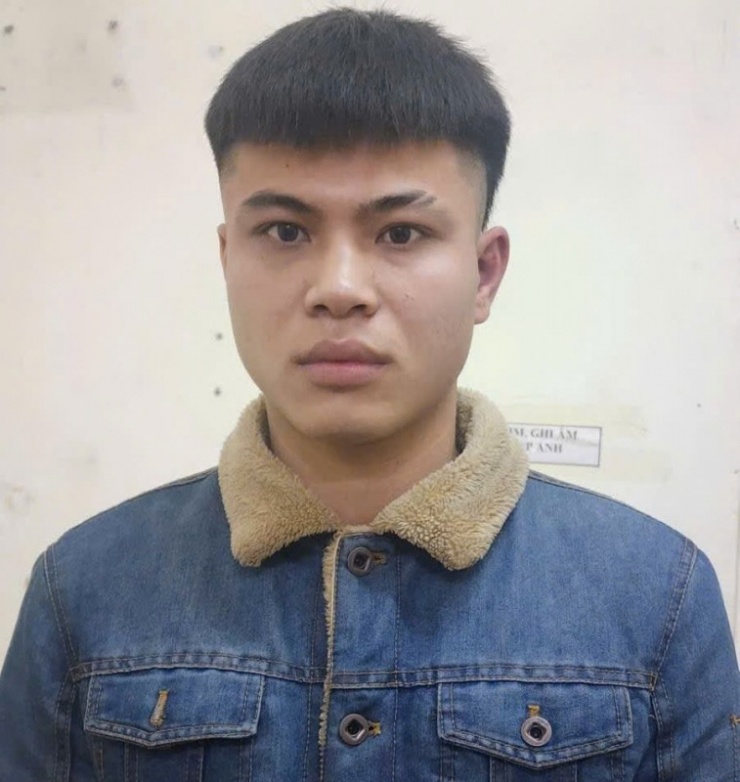 Đối tượng Nguyễn Văn Tuấn tại cơ quan Công an.